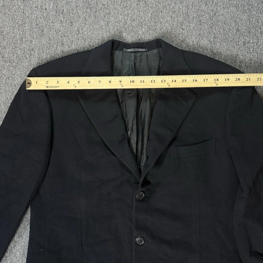 Ermenegildo Zegna Men Pure Cashmere Solid Black Blazer‎ Missing Size Tag Vintage